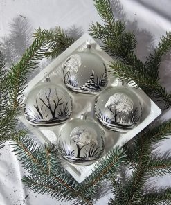 Sada Koule 8 cm - černá krajinka