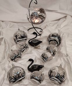 Sada černá krajinka s lampou 12 cm