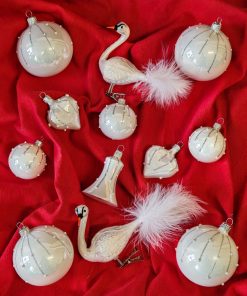 Sada 12 ks - zimní elegance déšť bílá