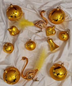 Sada 12 ks - zimní elegance páv zlatý