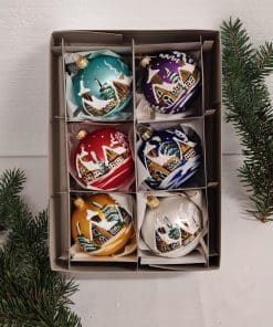 Sada 6 koulí Ø 7 cm - domek mat