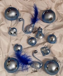 Sada 12 ks - zimní elegance zrcátko modrá
