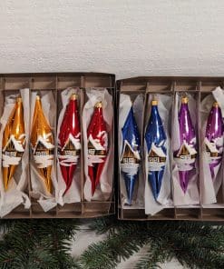 Sada 12 rampouchů - domky lesk