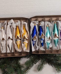 Sada 12 rampouchů - domky mat