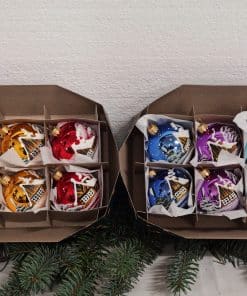 Sada 12 koulí Ø 7 cm - domek lesk