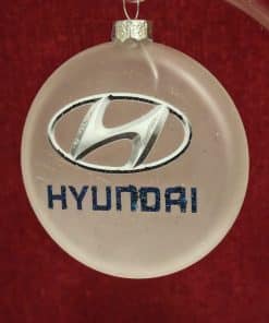 Skleněný medailon 8 cm - znak Hyundai