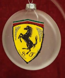 Skleněný medailon 8 cm - znak Ferrari