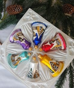 Sada 6 zvonecků - domečky barvy matné