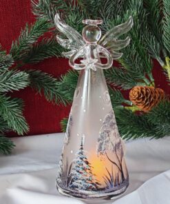 Anděl na svíčku černobílá krajinka